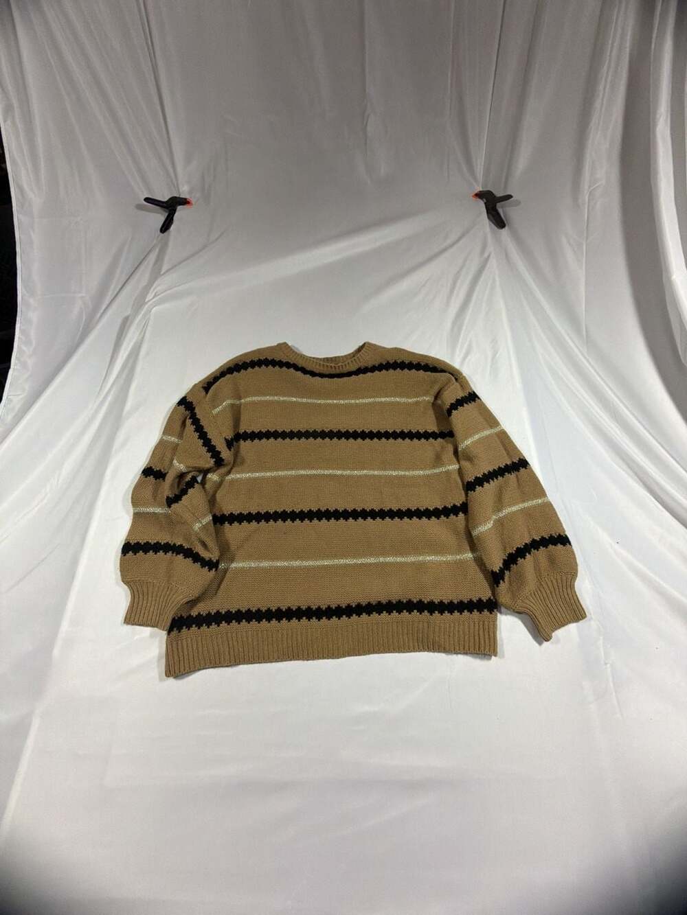 Casual Striped Drop Shoulder Crewneck Pullover Sweater